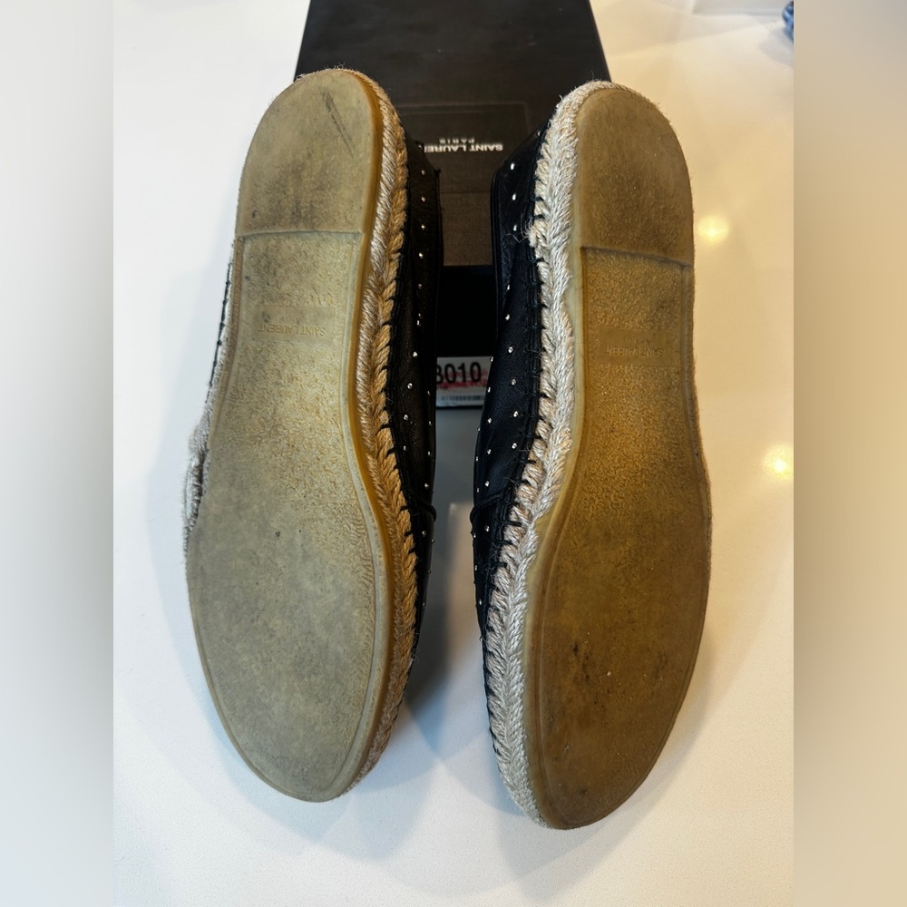Saint Laurent Black Studded Flats - Picture 2 of 6